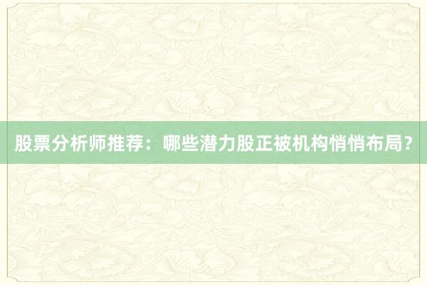 股票分析师推荐：哪些潜力股正被机构悄悄布局？