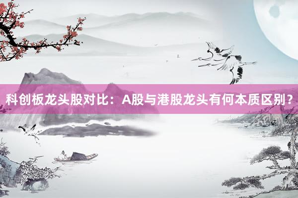 科创板龙头股对比：A股与港股龙头有何本质区别？